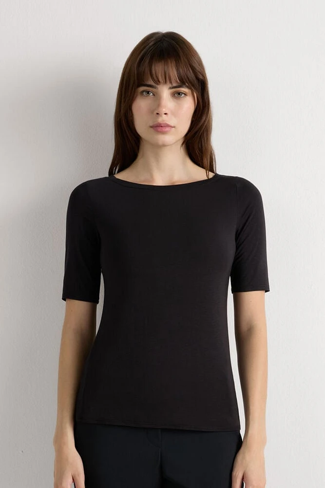 Fresh Bamboo Bateau Neck Top