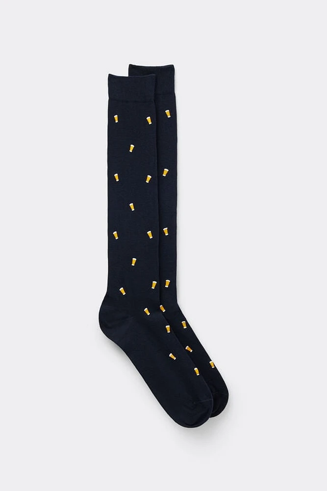 Knee Socks Patterned Cotton
