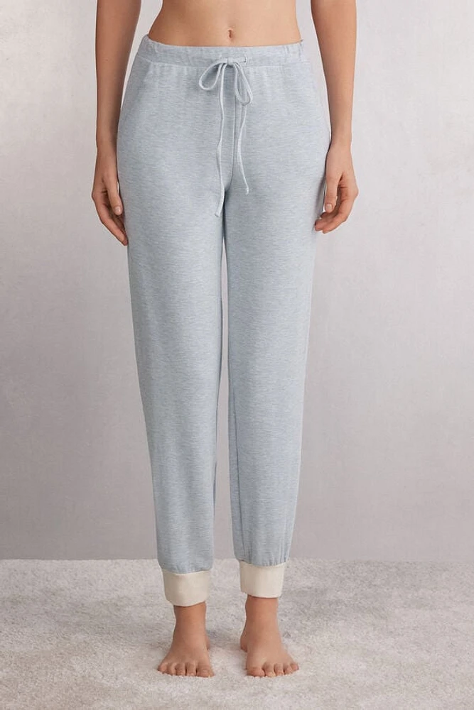 Cold Winter Night Cuffed Pants Modal with Wool