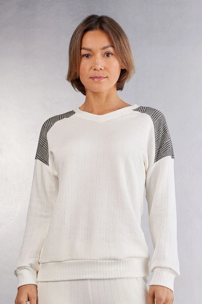 Royal Elegance Long Sleeve V-neck Top
