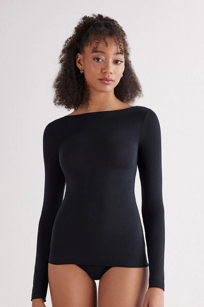 Ultralight Cotton Bateau Neck Top