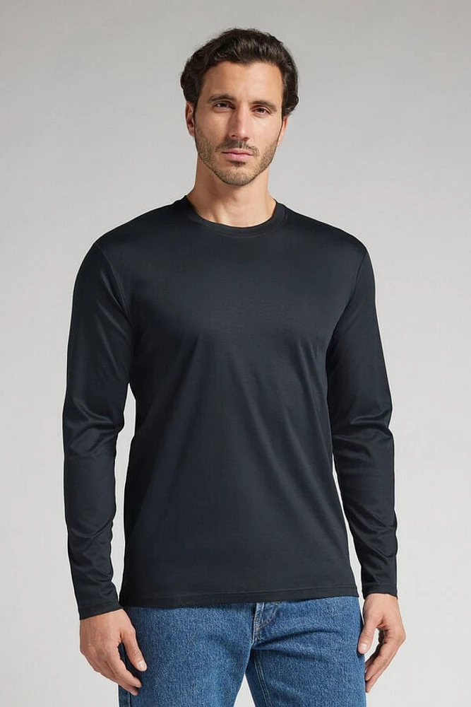 Long-Sleeved Top Premium Mercerized Cotton