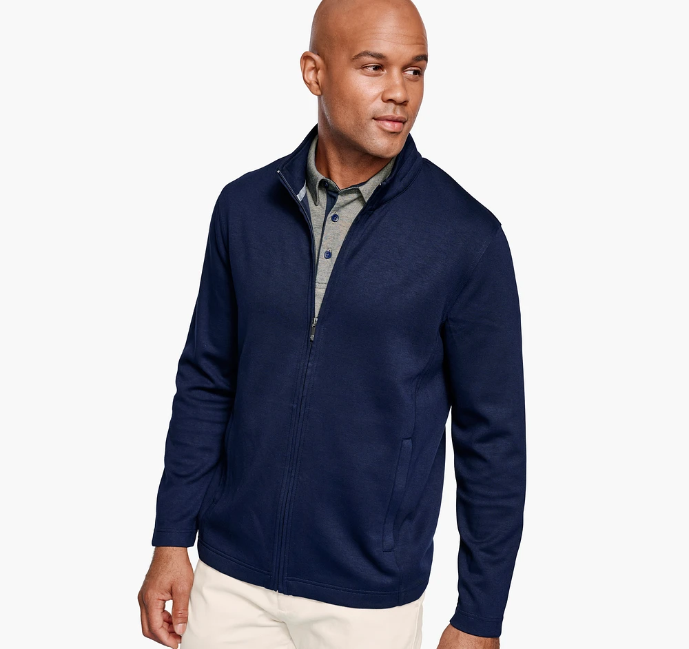 Solid Full-Zip Knit Jacket