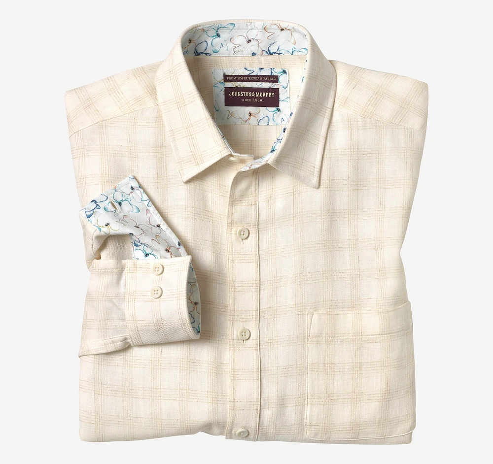 Washed Linen-Blend Shirt