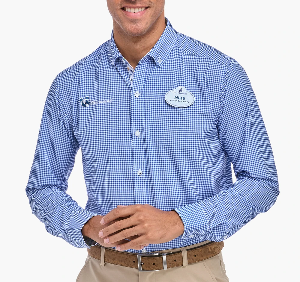Men's Long Sleeve Button Front Gingham Woven Shirt