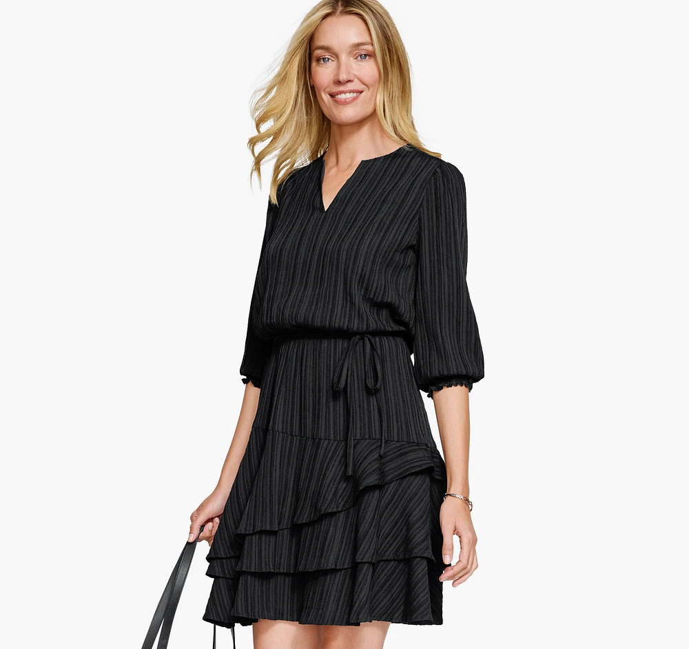 Dobby Tiered Dress