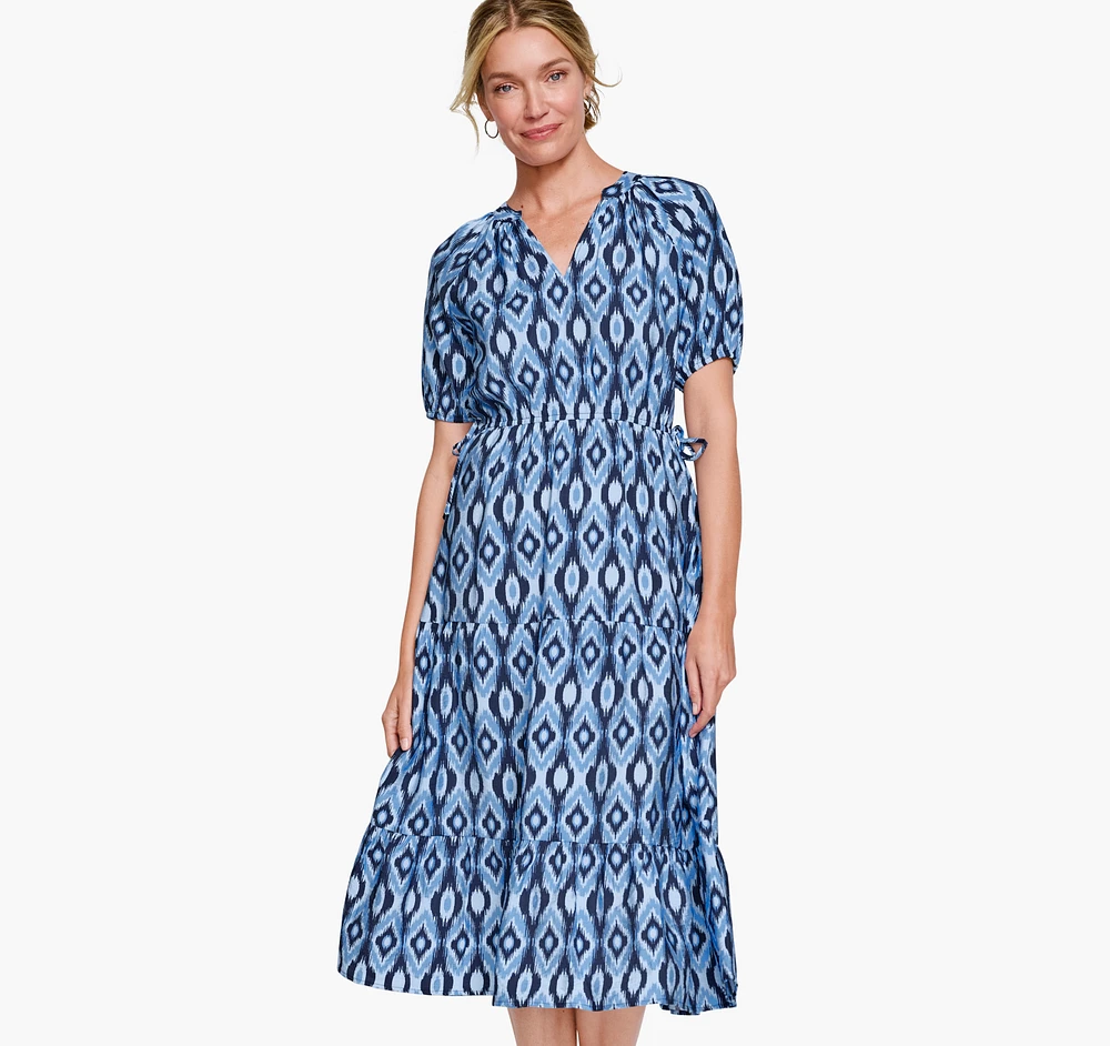 Puff Sleeve Side-Tie Dress
