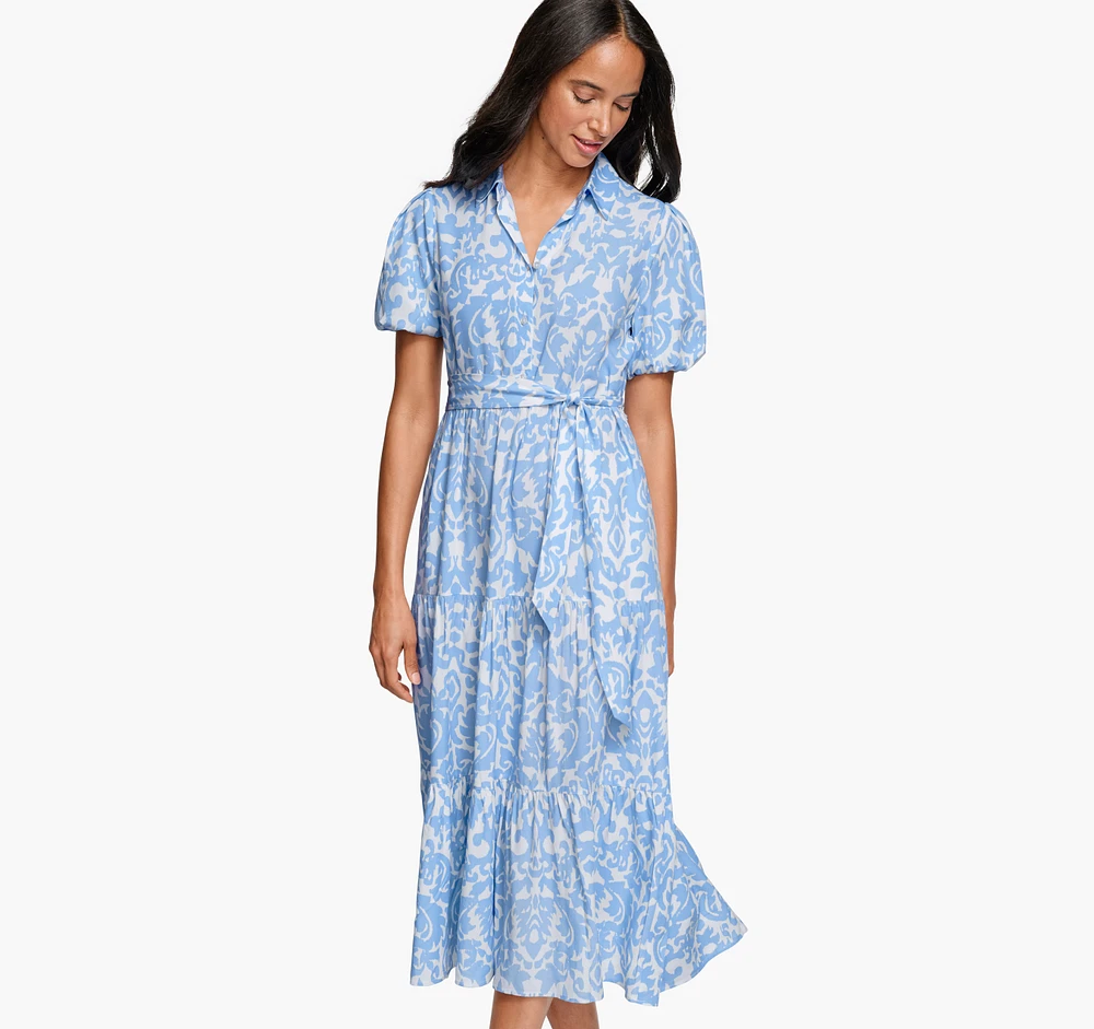Tie-Waist Print Dress