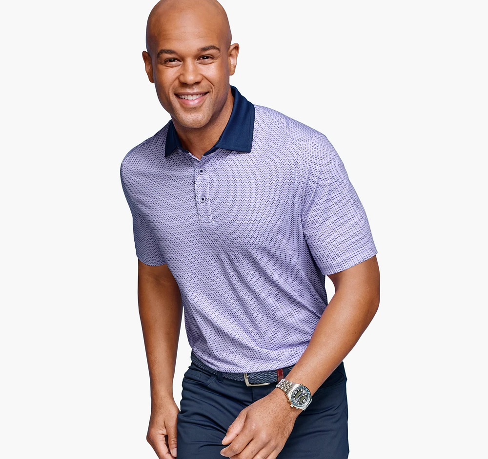 XC4® Performance Solid-Collar Print Polos + Cool Degree™