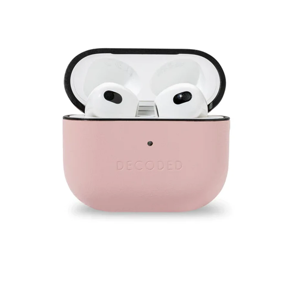 Decoded Leather Aircase for Airpods 3rd generation - Silver Pink
