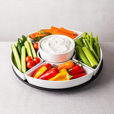 KSP Carousel Porcelain Serving Set - Set of 6 (White)