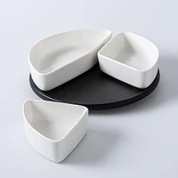 KSP Snack Porcelain Serving Set - Set of 4 (White)