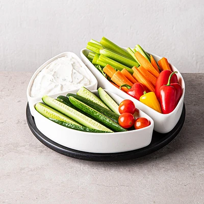 KSP Snack Porcelain Serving Set - Set of 4 (White)