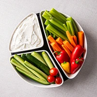 KSP Snack Porcelain Serving Set - Set of 4 (White)