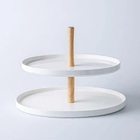 KSP Parisian 2-Tier Oblong Porc. Serv. Dish (White)