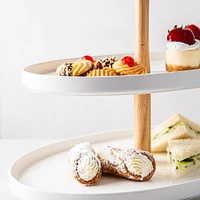 KSP Parisian 2-Tier Oblong Porc. Serv. Dish (White)