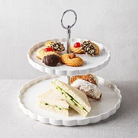 KSP Scalloped 2-Tier Porcelain Serving Dish (White)