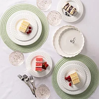 KSP Scalloped 2-Tier Porcelain Serving Dish (White)