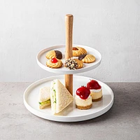 KSP Parisian 2-Tier Porcelain Serving Dish (White)