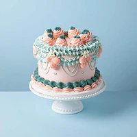 KSP Dessert Cake Plate with Glass Lid (White)