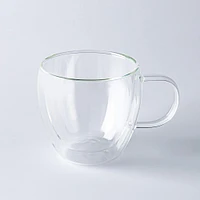 KSP Turin Double Wall Cappuccino Glass with Handle - S/2 360ml (Clear)