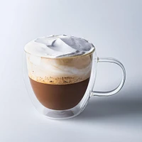 KSP Turin Double Wall Cappuccino Glass with Handle - S/2 360ml (Clear)