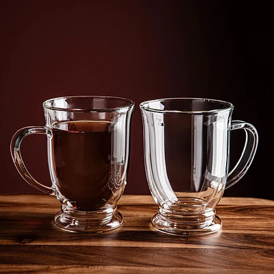 KSP Genoa Double Wall Glass Mug - Set of 2 480ml (Clear)