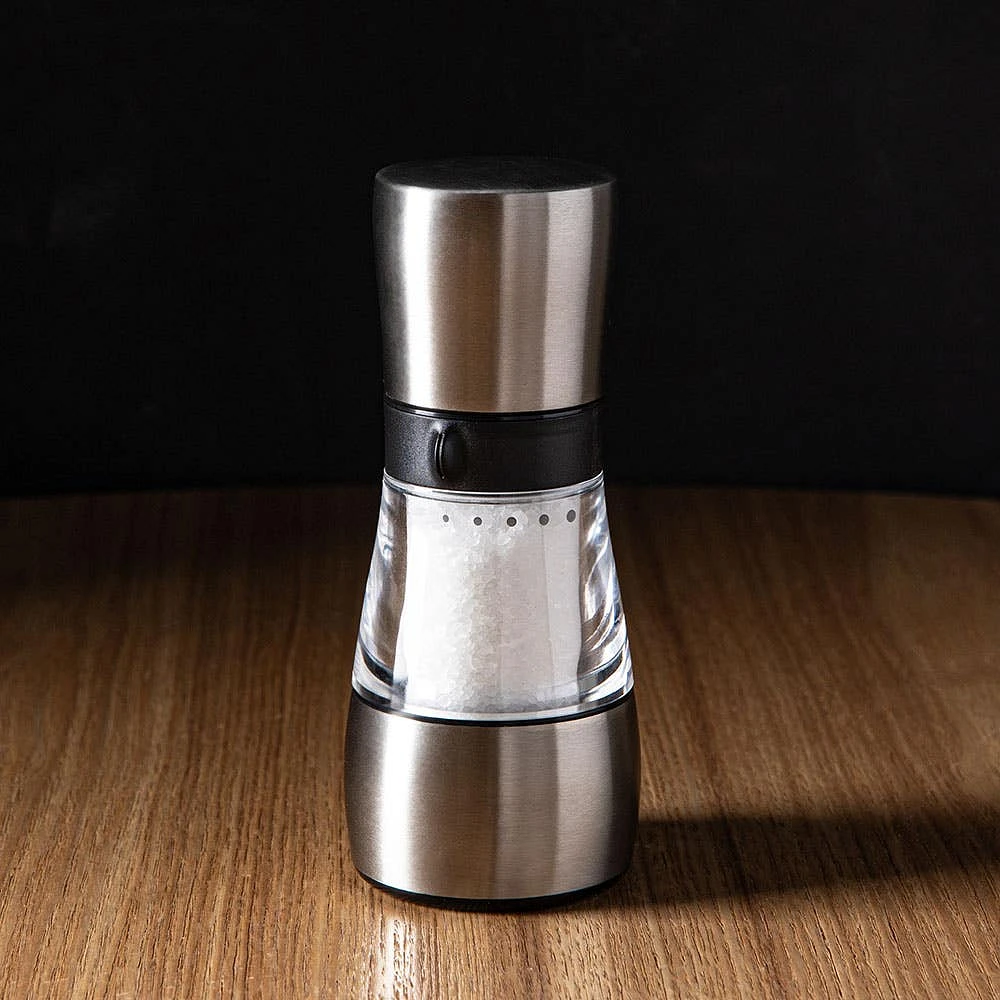 Romer & Bechtel Elite Acrylic Pepper Mill (Clear/Brushed Ss/Black)