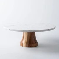 KSP Pavlova Marble Cake Stand with Wood Base (Marble)