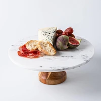 KSP Pavlova Marble Cake Stand with Wood Base (Marble)