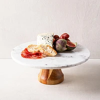 KSP Pavlova Marble Cake Stand with Wood Base (Marble)