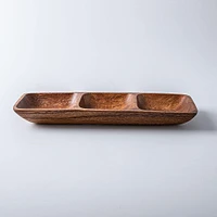 KSP Tala Acacia Wood 3-Section Serving Tray 38 x 13 x 4 cm