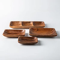 KSP Tala Acacia Wood 3-Section Serving Tray 38 x 13 x 4 cm