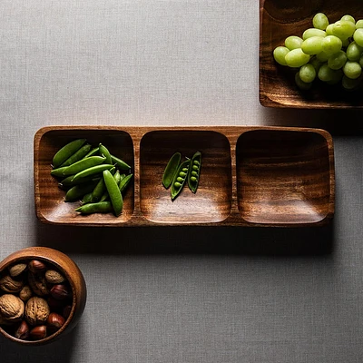 KSP Tala Acacia Wood 3-Section Serving Tray 38 x 13 x 4 cm
