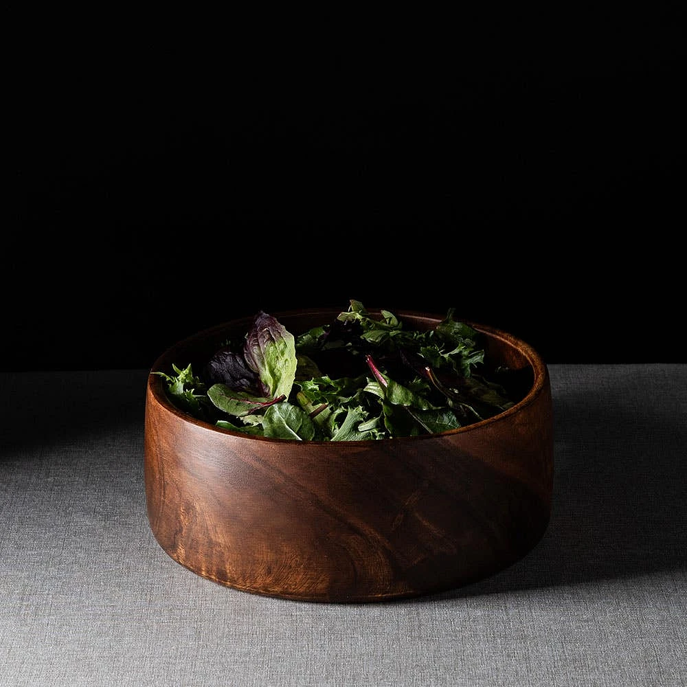 KSP Tala Acacia Wood Round Straight Bowl Large 26 x 26 x 10 cm