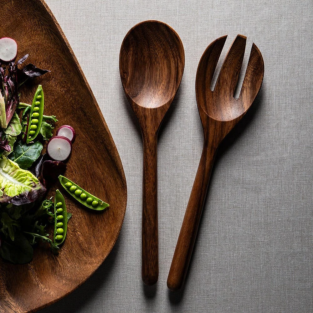 KSP Tala Acacia Wood Salad Servers - Set of 2 30 x 8 x 2.5 cm