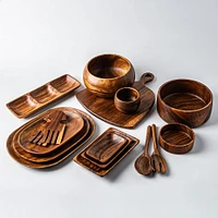 KSP Tala Acacia Wood Square Tray - Set of 2 13 x 13 x 4 cm