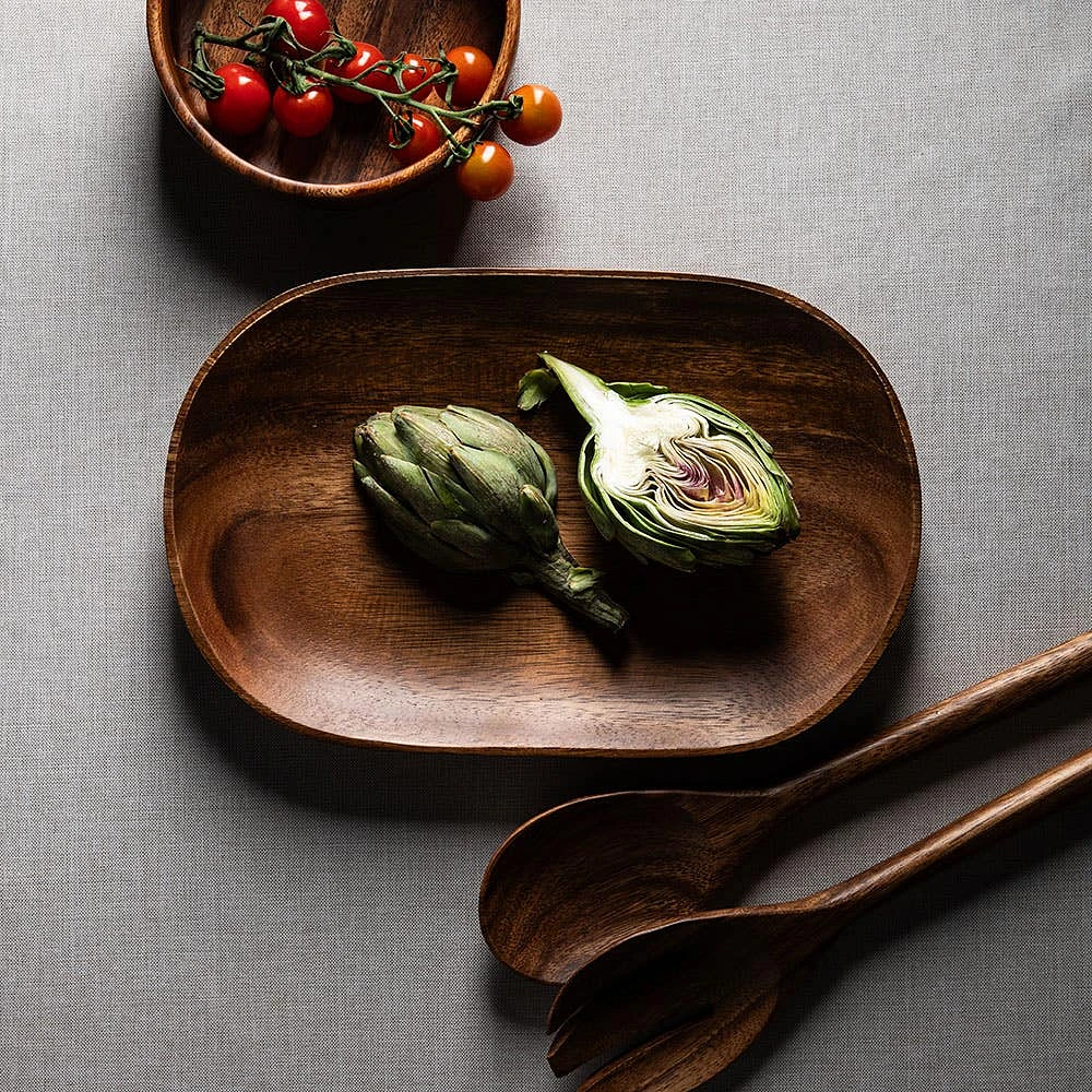 KSP Tala Acacia Wood Oval Serving Tray Small 30 x 20 X 2.5 cm