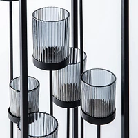 KSP Elevate '7-Lite' Iron Candleholder 24" H (Black/Smoke)
