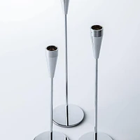 KSP Trinity Metal Taper Candle Holder - Set of 3 (Silver)