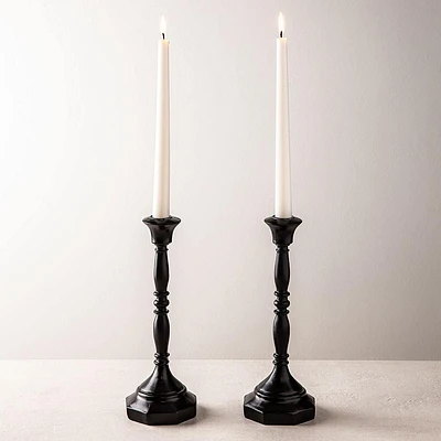 KSP Majestic Resin Taper Candleholder - Set of 2 (Black)