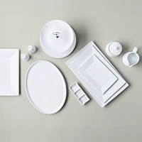 A La Carte 'Diamond Coupe' 2-Tier Porcelain Serving Dish (White)