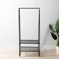 KSP Noir Garment Rack with 2 Shelves (Black)