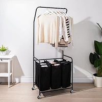 KSP Noir Garment Rack with 3 Laundry Bags (Black)