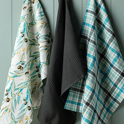 Harman Combo 'Olive' Cotton Kitchen Towel - Set of 3