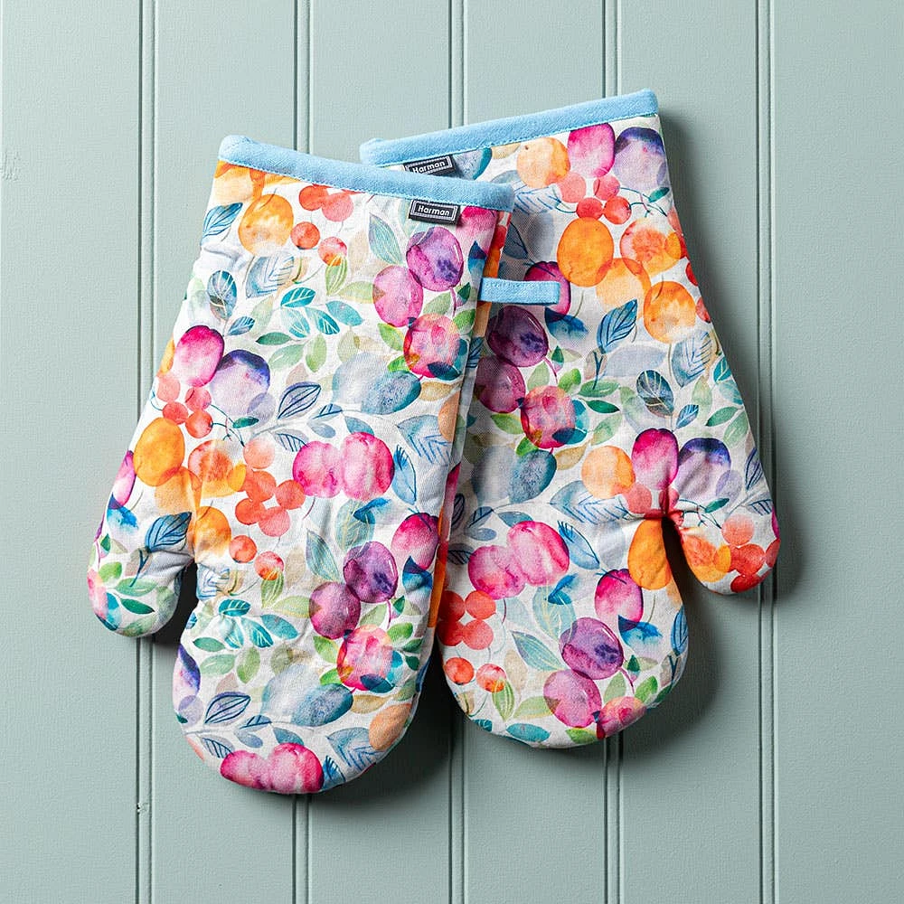 Harman Gourmet 'Stonefruit' Cotton Oven Mitt - Set of 2