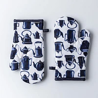 Harman Gourmet 'Tea Pots' Cotton Oven Mitt - Set of 2