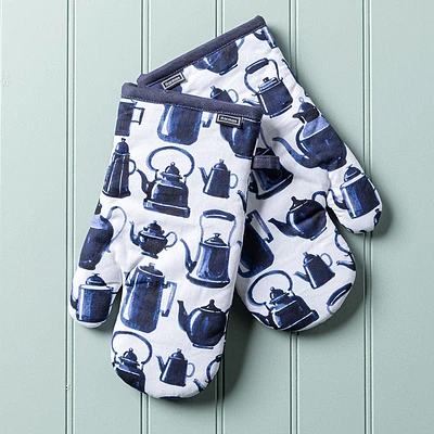 Harman Gourmet 'Tea Pots' Cotton Oven Mitt - Set of 2