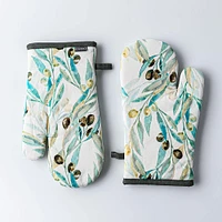 Harman Gourmet 'Olive' Cotton Oven Mitt - Set of 2