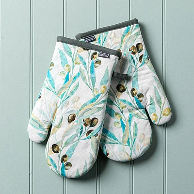 Harman Gourmet 'Olive' Cotton Oven Mitt - Set of 2